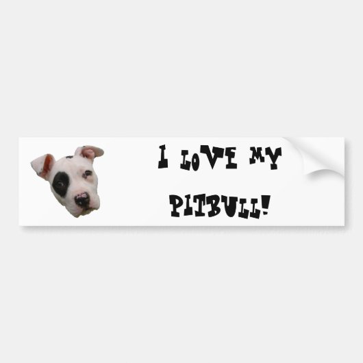 Ik hou van mijn pitbull bumper sticker (Voorkant)
