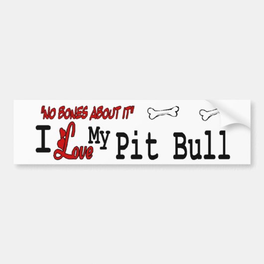 Ik hou van mijn pitbull bumpersticker (Voorkant)
