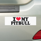 Ik hou van mijn Pitbull Bumpersticker (Op auto)