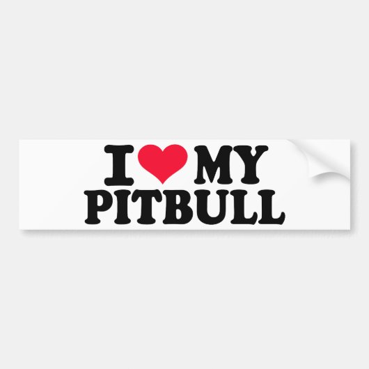 Ik hou van mijn Pitbull Bumpersticker (Voorkant)