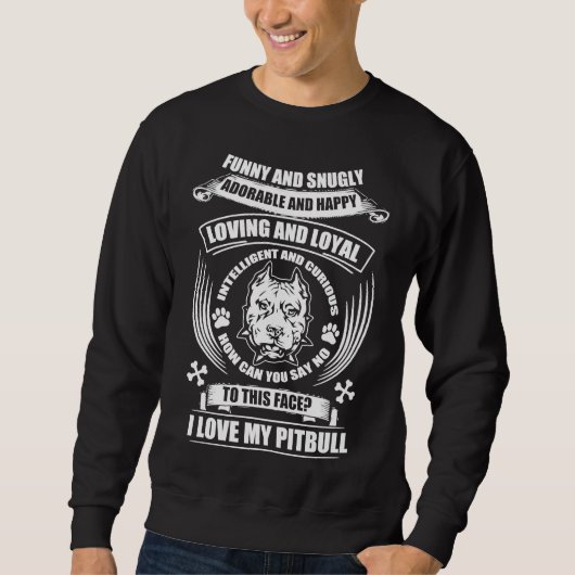 Ik hou van mijn Pitbull Classic 158 Trui (Voorkant)