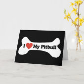 Ik hou van mijn Pitbull - Dog Bone Kaart (Gele Bloem)