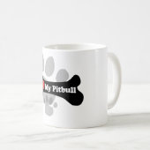 Ik hou van mijn Pitbull - Dog Bone Koffiemok (Voorkant rechts)