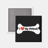 Ik hou van mijn Pitbull - Dog Bone Magneet (Voorkant / Achterkant)