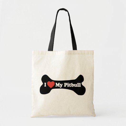 Ik hou van mijn Pitbull - Dog Bone Tote Bag (Voorkant)