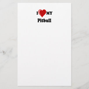 Ik hou van mijn Pitbull Dog Briefpapier