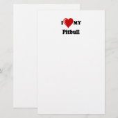 Ik hou van mijn Pitbull Dog Briefpapier (Voorkant / Achterkant)