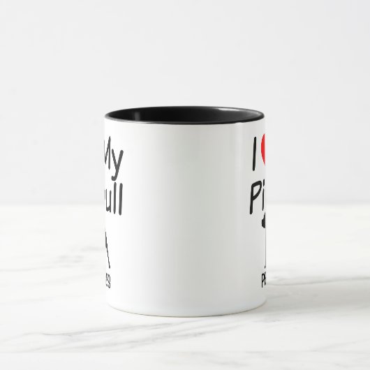 Ik hou van mijn Pitbull Dog Mok (Midden)