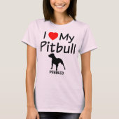 Ik hou van mijn Pitbull Dog T-shirt (Voorkant)