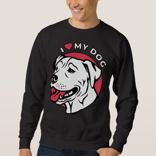 Ik hou van mijn Pitbull Dog Trui (Voorkant)