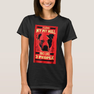 Ik hou van mijn Pitbull Grappige Pit Bull Dog T-shirt