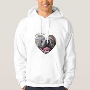 Ik hou van mijn pitbull hond aangepaste foto hoodie
