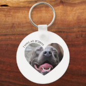 Ik hou van mijn pitbull hond aangepaste foto sleutelhanger (Voorkant)