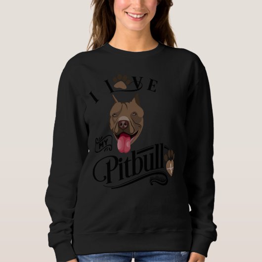 Ik hou van mijn pitbull hond trui (Voorkant)