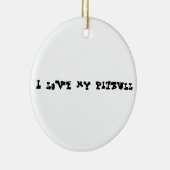 Ik hou van mijn pitbull keramisch ornament (Rechts)