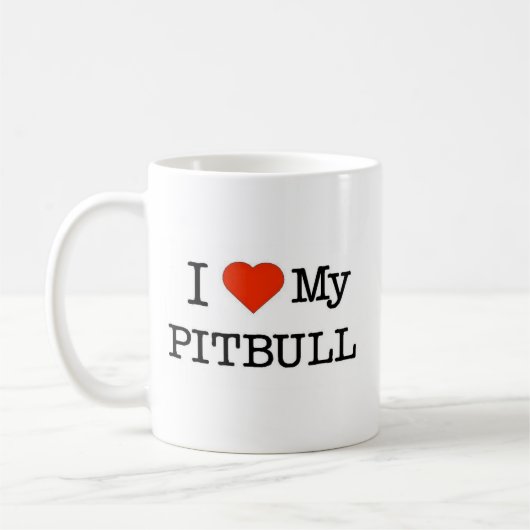 Ik hou van mijn Pitbull Koffiemok (Links)