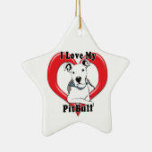 Ik hou van mijn PitBull Logo Keramisch Ornament (Rechts)
