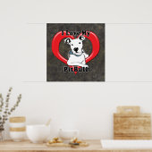 Ik hou van mijn PitBull Logo Poster (Keuken)