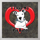 Ik hou van mijn PitBull Logo Poster (Voorkant)