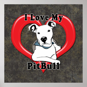 Ik hou van mijn PitBull Logo Poster