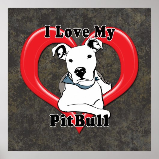Ik hou van mijn PitBull Logo Poster (Voorkant)