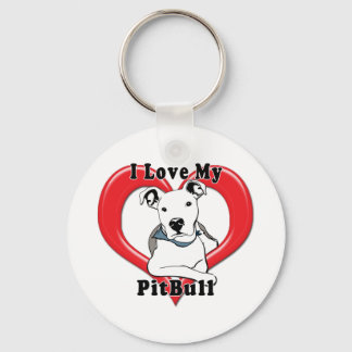 Ik hou van mijn PitBull Logo Sleutelhanger