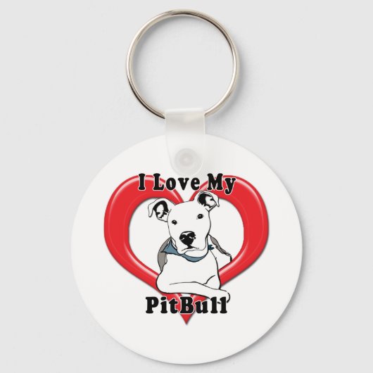 Ik hou van mijn PitBull Logo Sleutelhanger (Voorkant)