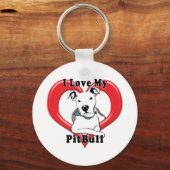 Ik hou van mijn PitBull Logo Sleutelhanger (Voorkant)