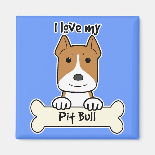 Ik hou van mijn Pitbull Magneet (Voorkant)