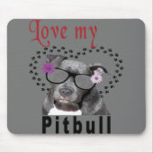 Ik hou van mijn Pitbull Muismat (Voorkant)