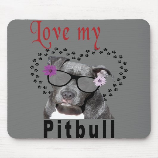 Ik hou van mijn Pitbull Muismat (Voorkant)