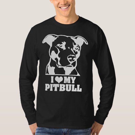 Ik hou van mijn Pitbull Pit Bull Lover T-shirt (Voorkant)