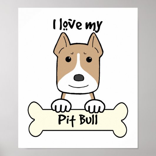Ik hou van mijn Pitbull Poster (Voorkant)