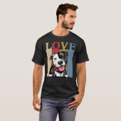 Ik hou van mijn Pitbull Retro Dog mama papa T-shirt (Voorkant volledig)