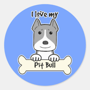 Ik hou van mijn Pitbull Ronde Sticker