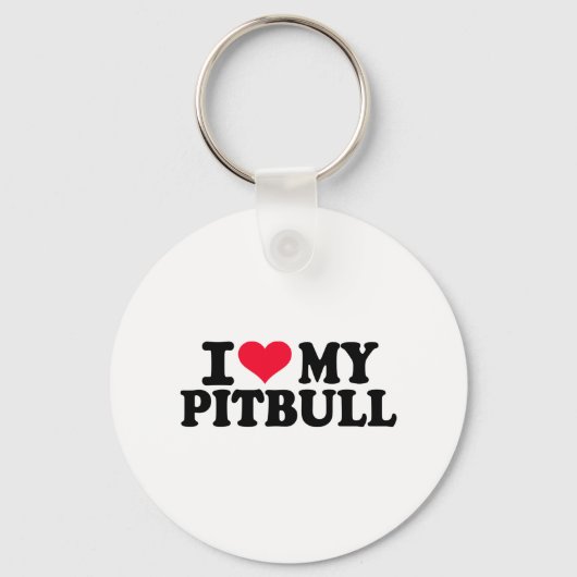Ik hou van mijn Pitbull Sleutelhanger (Voorkant)