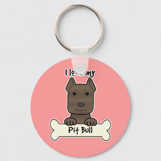 Ik hou van mijn Pitbull Sleutelhanger (Voorkant)