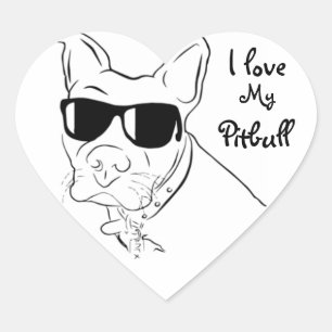 Ik hou van mijn Pitbull Stickers