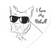Ik hou van mijn Pitbull Stickers