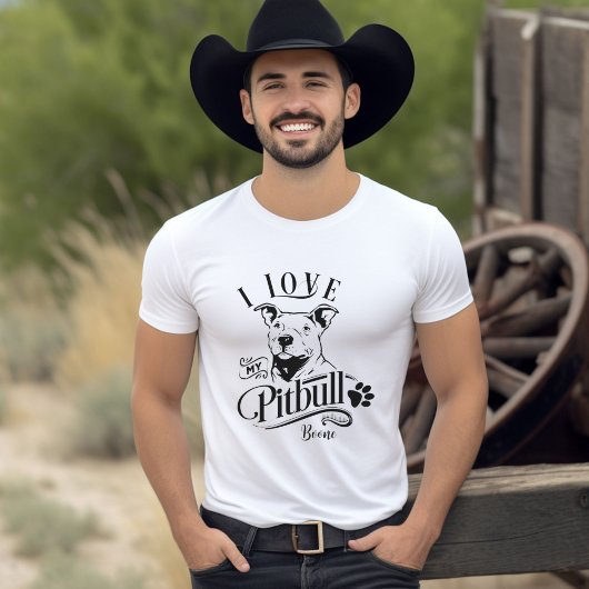 Ik hou van mijn Pitbull  T-shirt