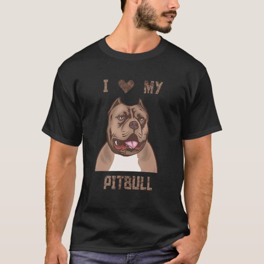 Ik hou van mijn Pitbull T-shirt (Voorkant)