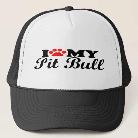Ik hou van mijn pitbull trucker pet (Voorkant)