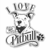 Ik hou van mijn Pitbull Vinyl Sticker (Voorkant)