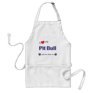 Ik hou van mijn pitbull (Vrouw Dog) Standaard Schort