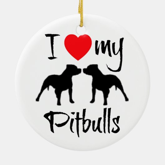 Ik hou van mijn pitbulls keramisch ornament (Achterkant)