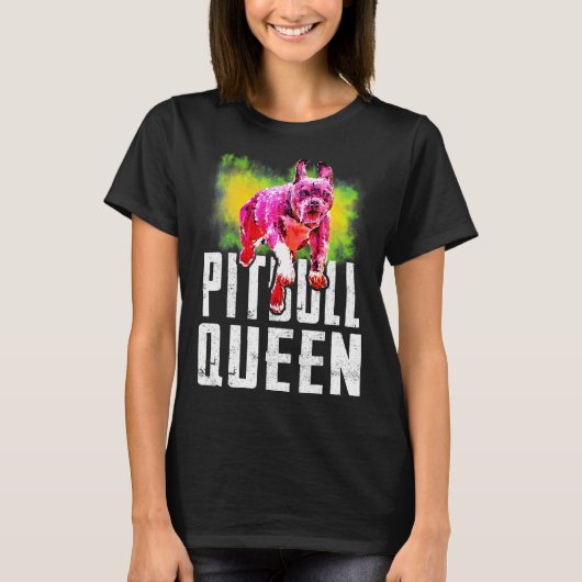 Ik hou van mijn Pittie Rescue Pittie Mam Pitbull Q T-shirt (Voorkant)