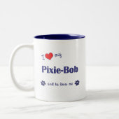 Ik hou van mijn pixie-Bob (mannenkat) Tweekleurige Koffiemok (Links)