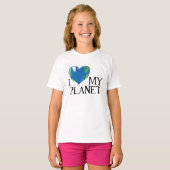 Ik hou van mijn planeet kinder shirt (Voorkant volledig)