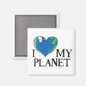 ik hou van mijn planeet magnet (Voorkant / Achterkant)