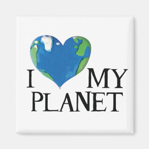 ik hou van mijn planeet magnet